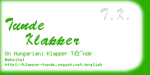 tunde klapper business card